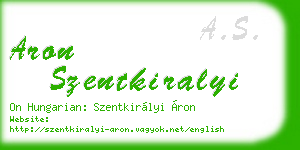 aron szentkiralyi business card